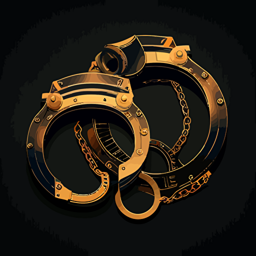 handcuffs, futuristic, art deco, cryptocurrency vector, minimalist