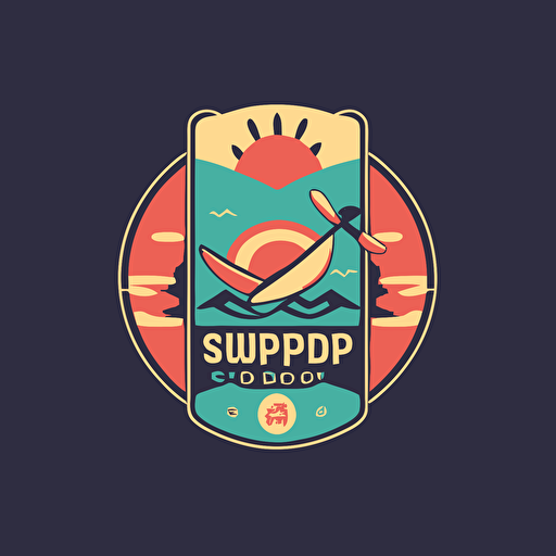 sup board logo design, Illustration, digital art with a flat, vector style,
