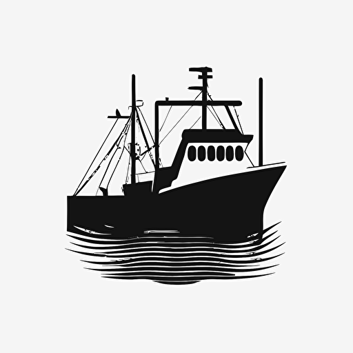 design symbol fishing front od ship simple vector minimalist