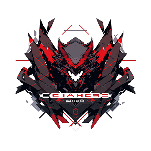 Chaos labs logo, video game company, sharp, vector, red and gray and black, futuristic