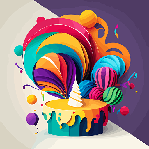 modern colorful vector birthday decoration