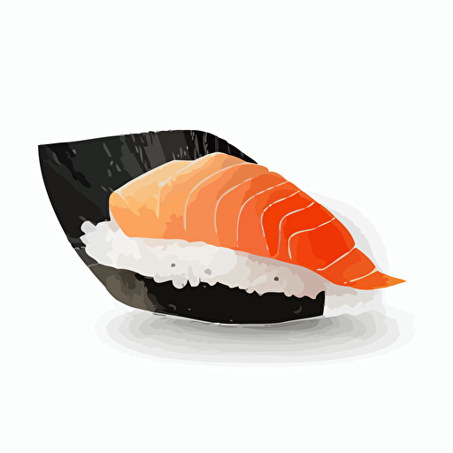One nigiri, minimalistic design, vector art, white background