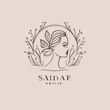 simple outline logo for beauty care brand, vector, flat, minimal