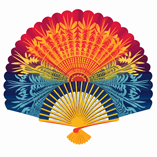traditional tokelau weaved fan vector cheerful colours