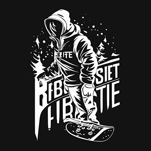An amazing minimal custom vector wordmark snowboard clothing line called Frostbite