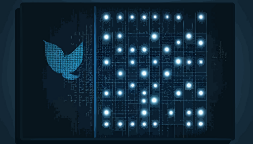 twitter card background, vector illustration of grid on very dark blue background,