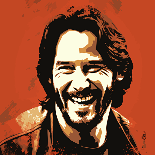 keanu reeves vector illustration smiling