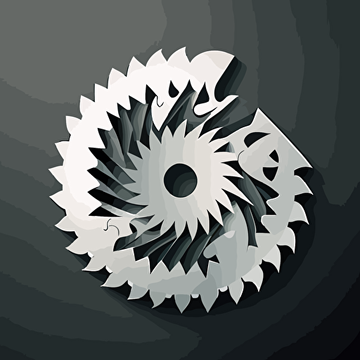 illustration, vector, logo design, of a white diamondcut saw blade