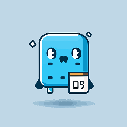 modern and simple logo of calendar like a mascot, simple, vector