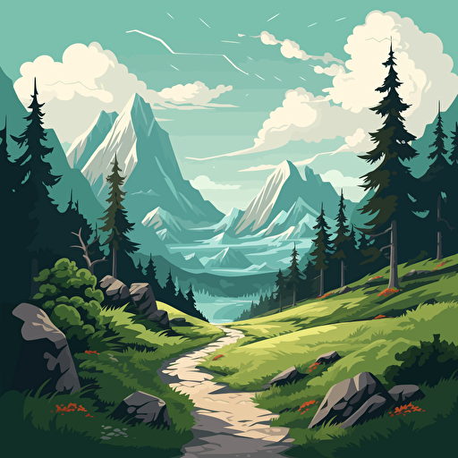 vector landscape, trail