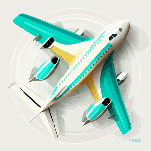 top view of airplane, vector image