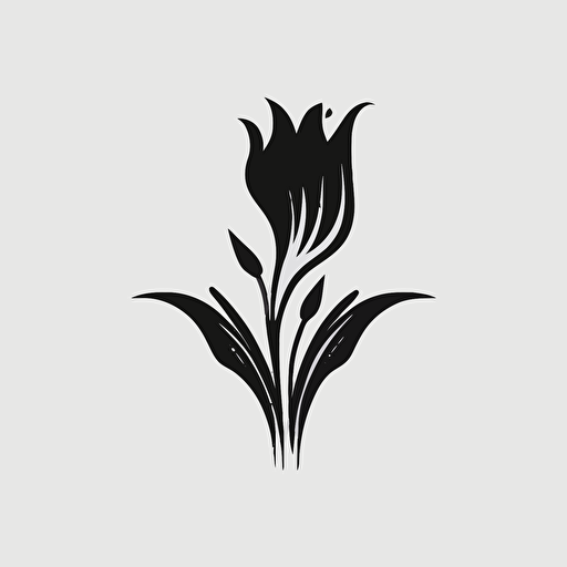 iconic logo, minimalist, black vector on white background, a beautiful flower