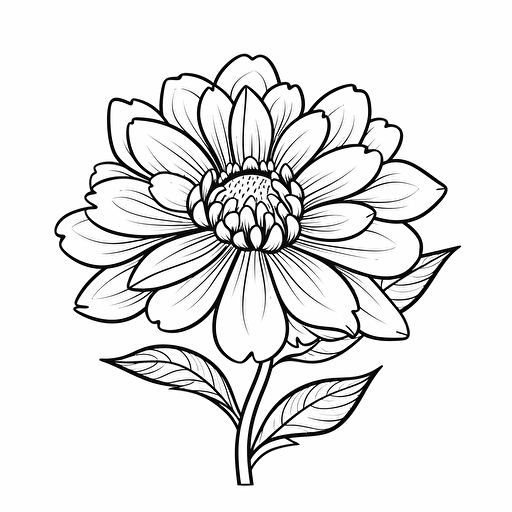 outline flower style No Shadow. Cartoon. Coloring page. Vector. Simple.
