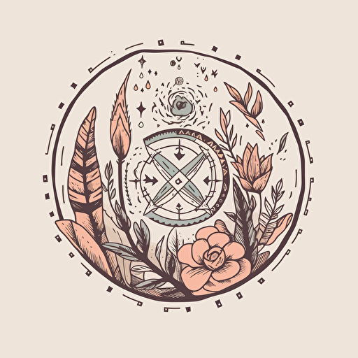a boho style logo, vector, dribbble