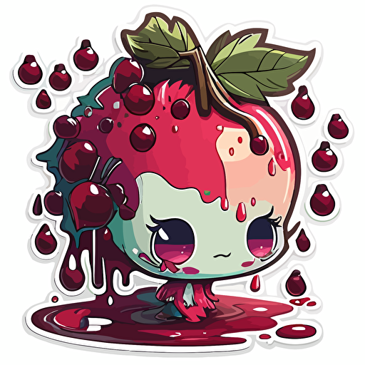 cranberry, Sticker, Adorable, Cool Colors, Disney, Contour, Vector, White Background, Detailed