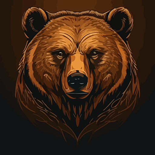 neo traditional simplistic grizzly bear vector design