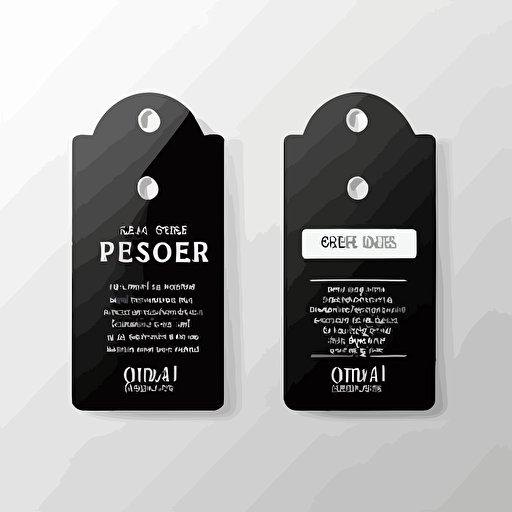 Vector two side in hotel or resort black and white door hanger tags for room