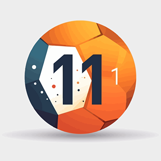 logo, flat, vector, white background, soccer badge, must contain the number eleven