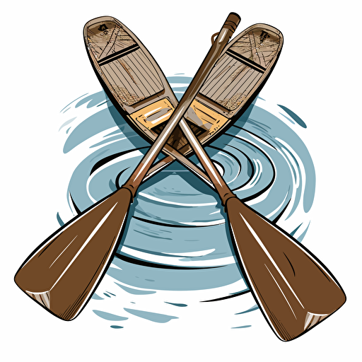 a vector drawing of crossed boat paddles
