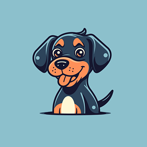 A friendly and approachable dog, Comic vector illustration style, flat design, minimalist logo, minimalist icon, flat icon, adobe illustrator, cute, simple