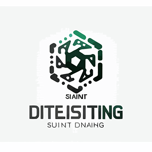 vector logo shape for Digital shifting System from offline to online system ,white background,vector shape