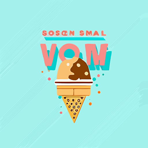 simple ice cream logo in a sci-fi font, wes anderson style, sci-fi corporate logo vector