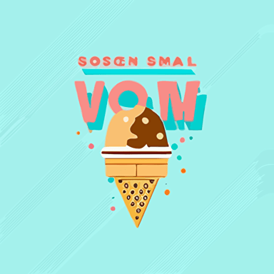 simple ice cream logo in a sci-fi font, wes anderson style, sci-fi corporate logo vector