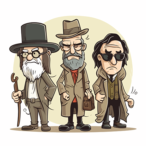 strange charachters vector, white background