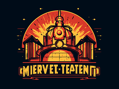 movie theater modern logo in the style of vector art