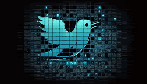 twitter card background, vector illustration of grid on very dark blue background,