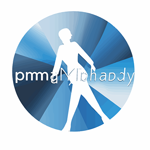 a modern abstract logo similar in the style of a playboylogo, minimal logo for pin up magazine. white background, modern, vector,The image is rendered in a gradient of blue and silvers on clear background