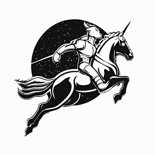 centaur in space, vector logo, vector art, emblem, simple cartoon, 2d, no text, white background