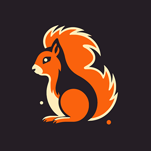 a vector logo 2D flat simple of a smart squirrel