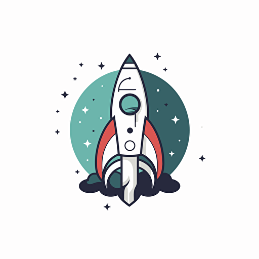 logo for a toy rocket building club, minimalist, vector
