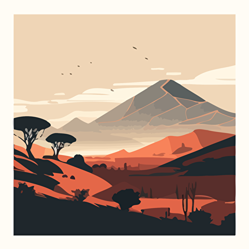 beautiful anatolian landscape minimal vector design