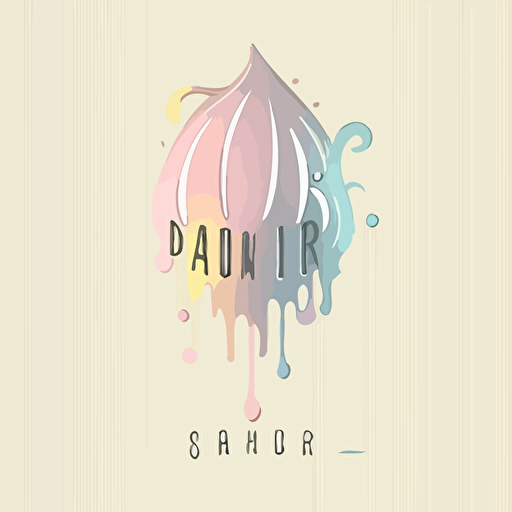 an emblem for a hair salon,vector,simple, drip style,logo, pastel colors