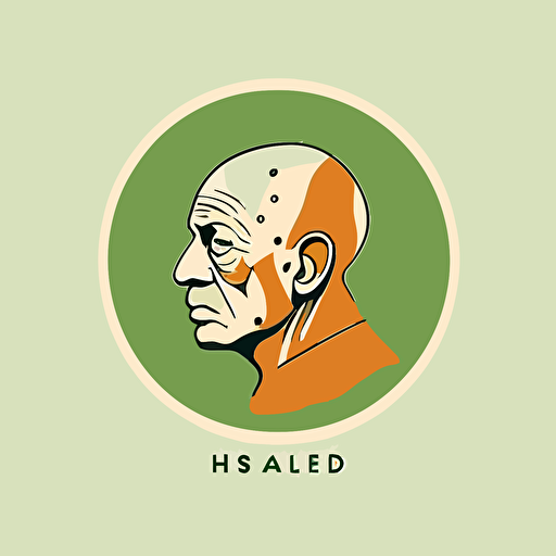 a flat vector logo, alternative music two hearted, minimal, by Pablo Picasso
