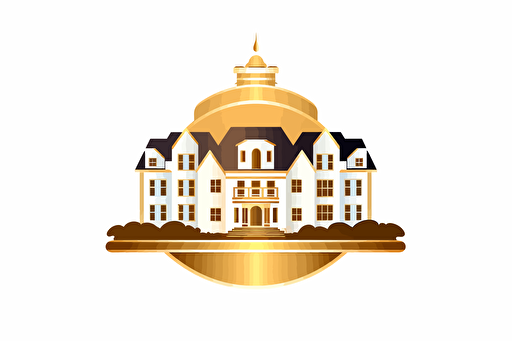 corporate logo for real estate company luxury golden vector white background