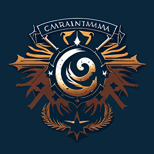 Create a vector logo that combines the spirit of wargaming and camaraderie. The design should feature elements that represent Colorado, such as the state flag. Include symbols of Age of Sigmar, like the twin-tailed comet.