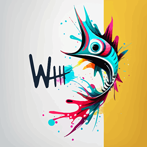 Design a logo for "WAHOO", minimalistic, fashion, colorful, vector, including the letter "WAHOO" and a surprised expression, style of TikTok
