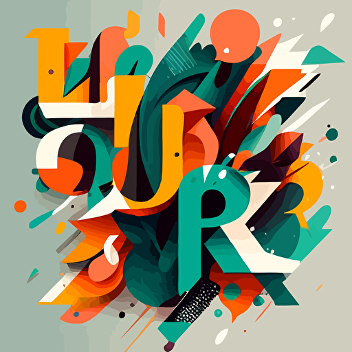 typografic composition, dynamique, design, colors, flat design, vectorized