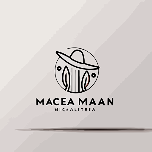 a contemporary mexican lifestyle logo, abstract, 1mm thick line drawing logo, minimalist line logo, creative logo, 2d logo, flat logo, vector logo, vector logo, modern logo, white logo