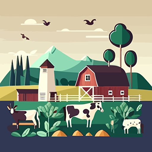 farm background, flat color vector art