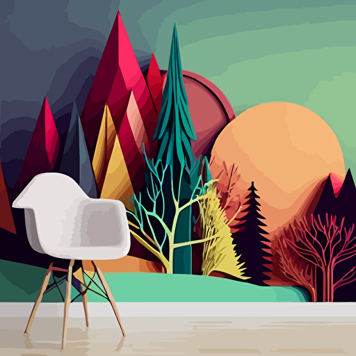 wallpaper vector mural nature geometric form plain colour