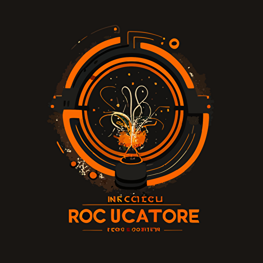 a logo, cooking, induction, black and orange, vector