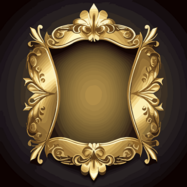 golden pictureframe in 16:9 format, vector illustration