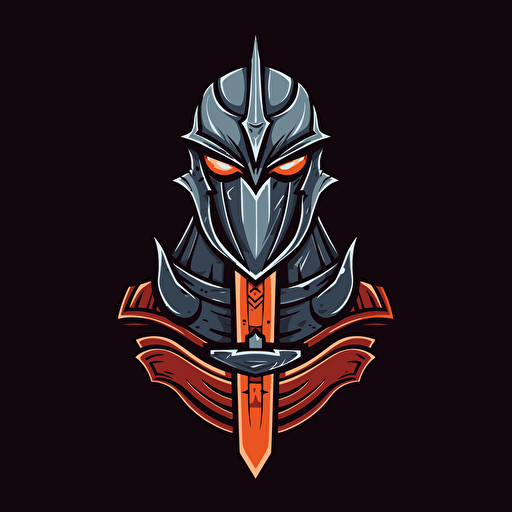 a mascot logo of a saber, simple, vector ,no shading detail