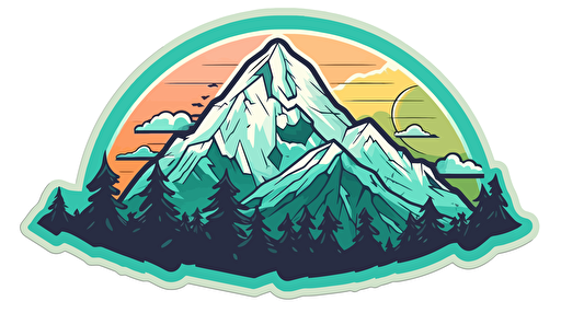 sticker mountains, vector