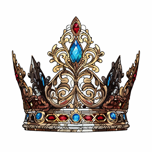 breathtaking crown, white background, waterhouse style, vector