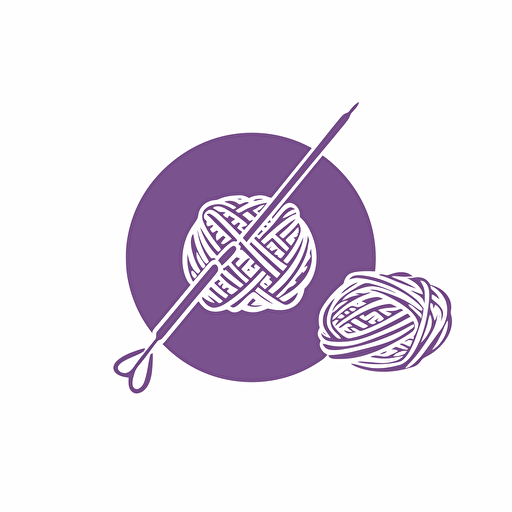 Logo for knitting company, lilac color, vector style, logo style, white background, No text,, png